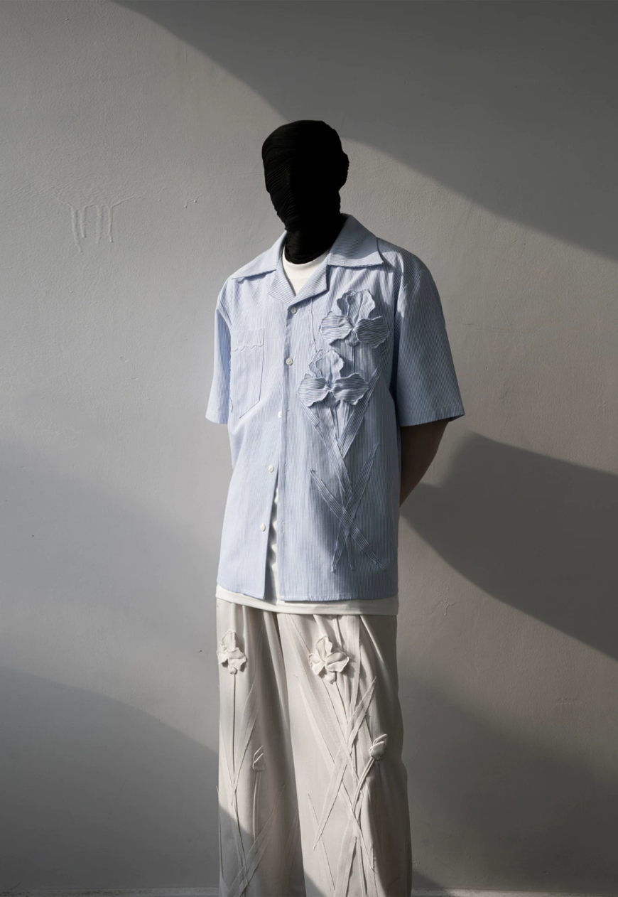 Men's Signature 3D Floral Stripe Shirt