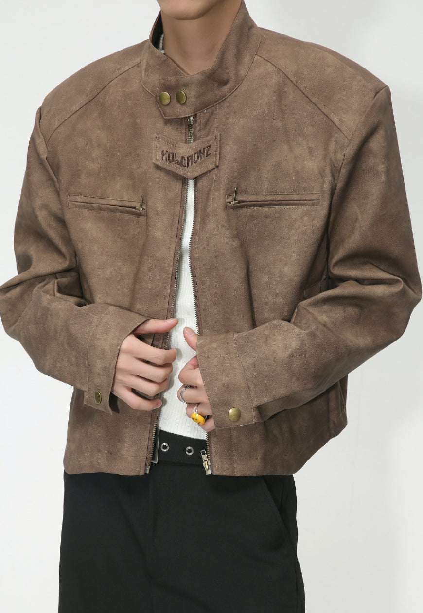 Men's Retro Short PU Leather Jacket