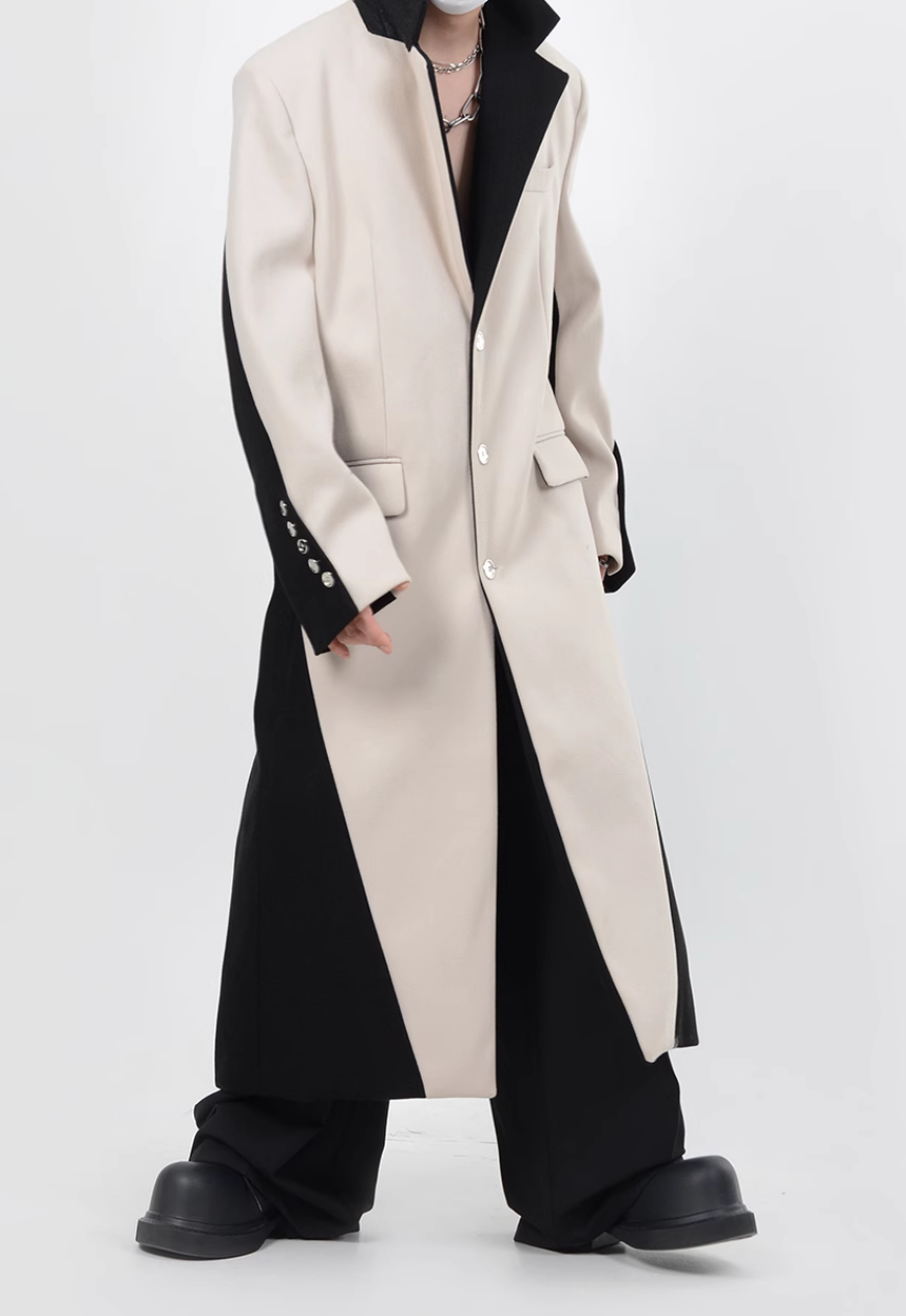 Men's three-dimensional shoulder padded coat