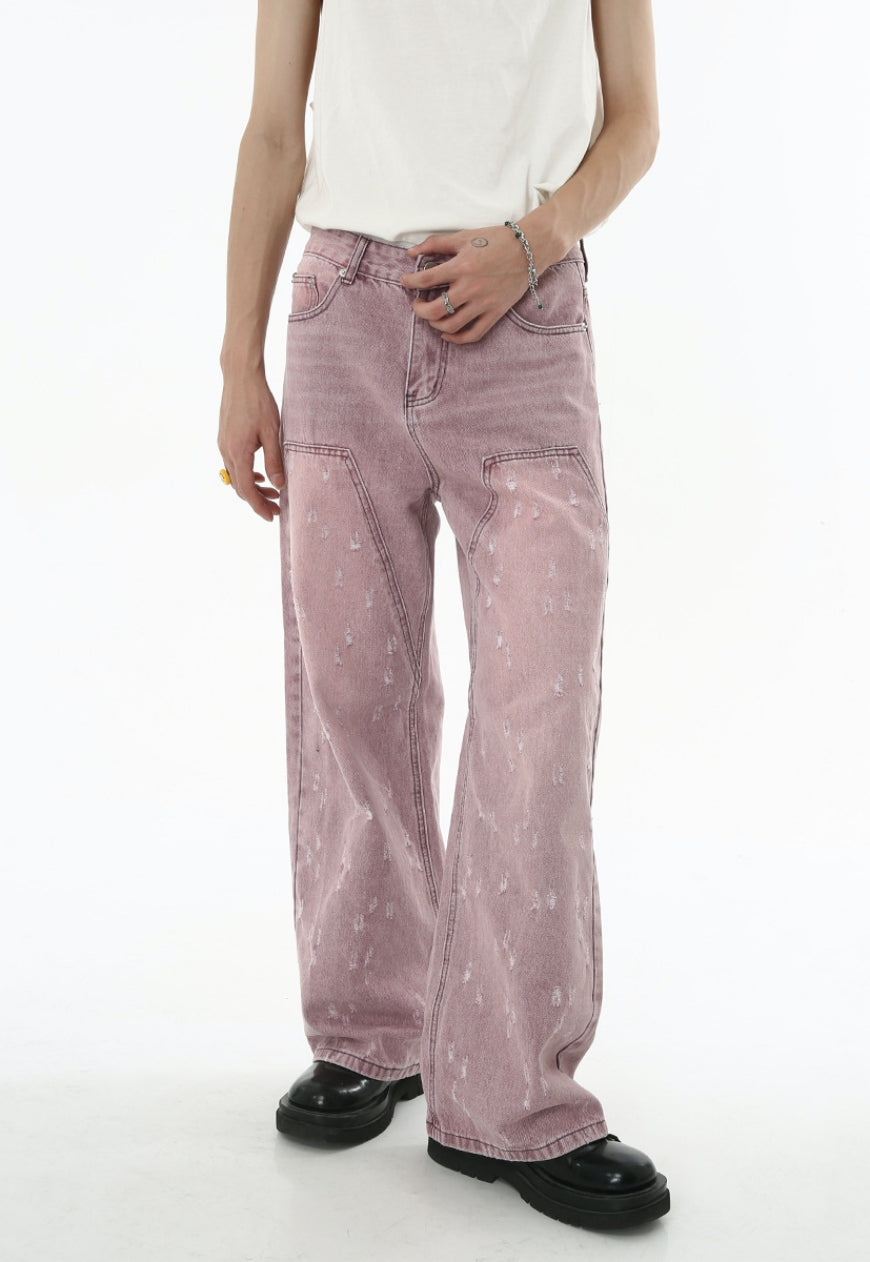 Unisex Loose Small Ripped Jeans
