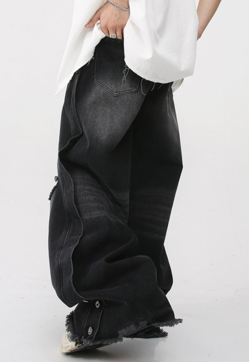 Unisex Loose-fit ripped denim trousers