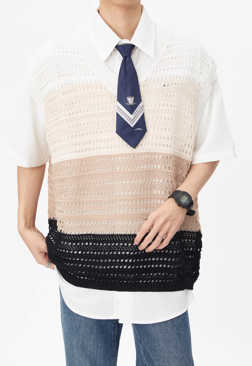 Men's College Design Knit Polo Shirt