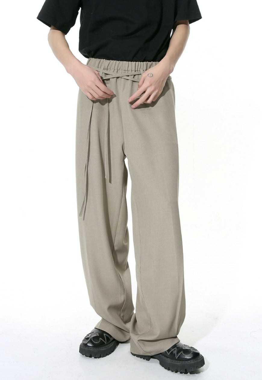 Men's double belt design trousers