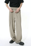 Men's double belt design trousers