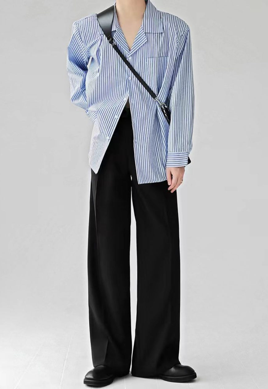Men's Premium Striped Blue Shirt