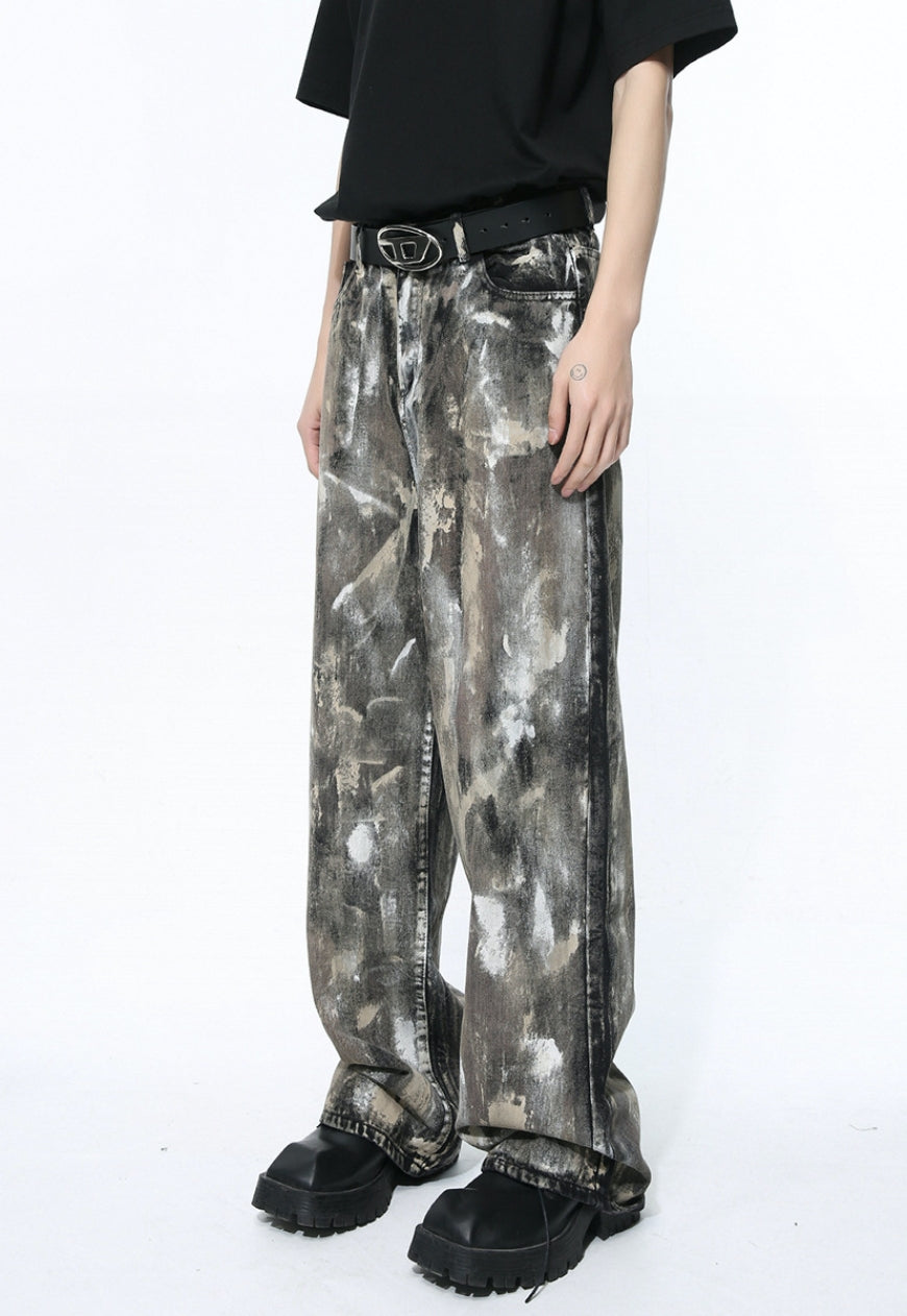 Unisex retro camouflage jeans