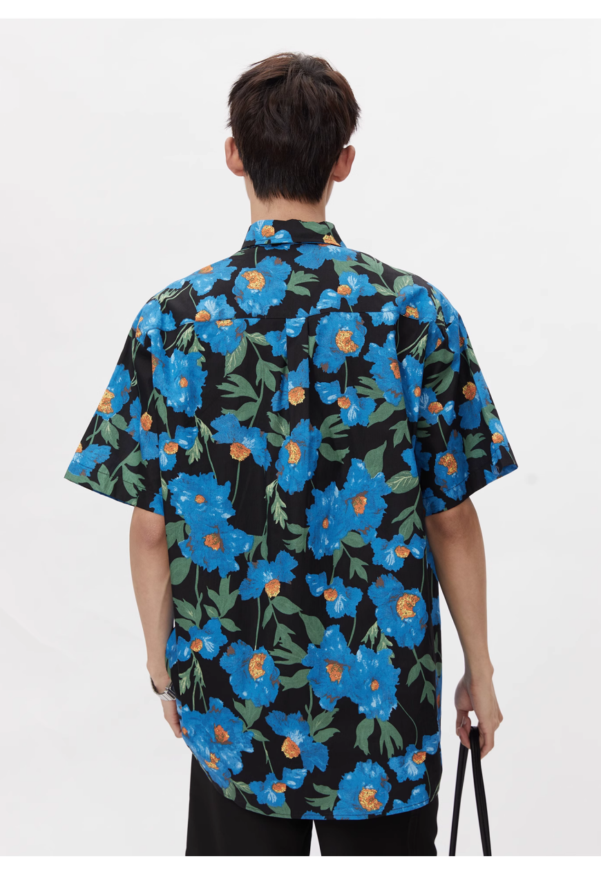 Men's vintage floral shirt (No tie)