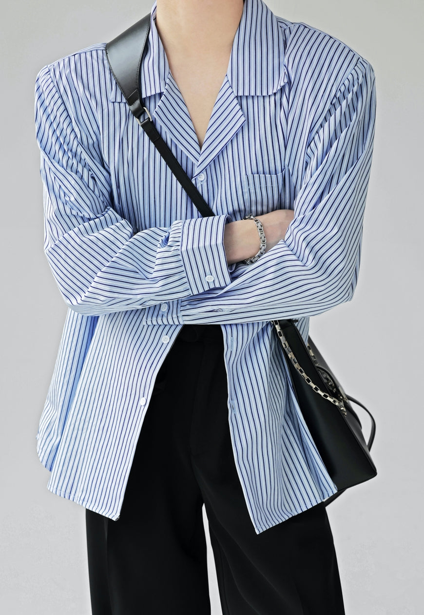 Men's Premium Striped Blue Shirt
