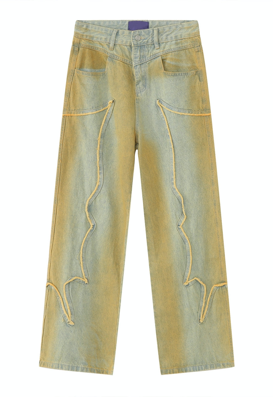 Unisex vintage distressed pop jeans