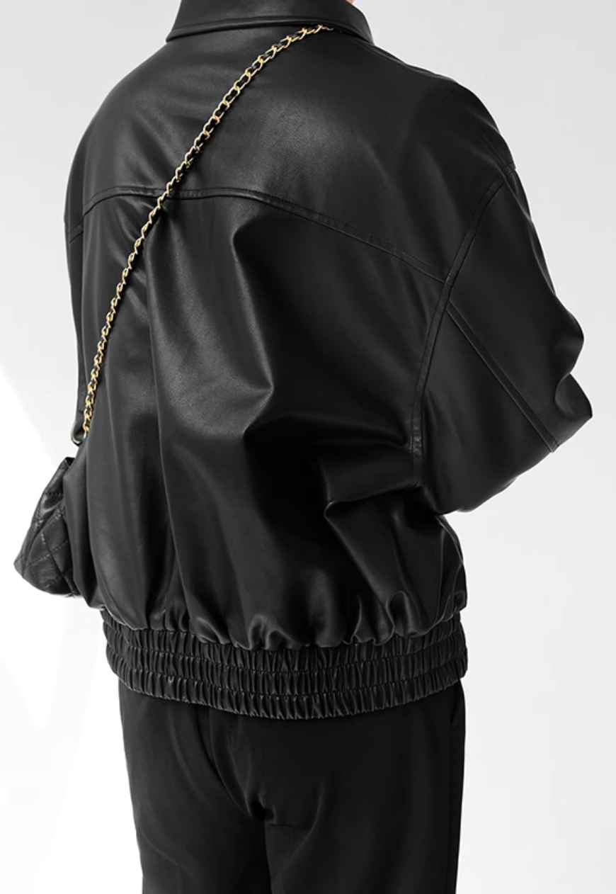 Men's Retro PU leather jacket