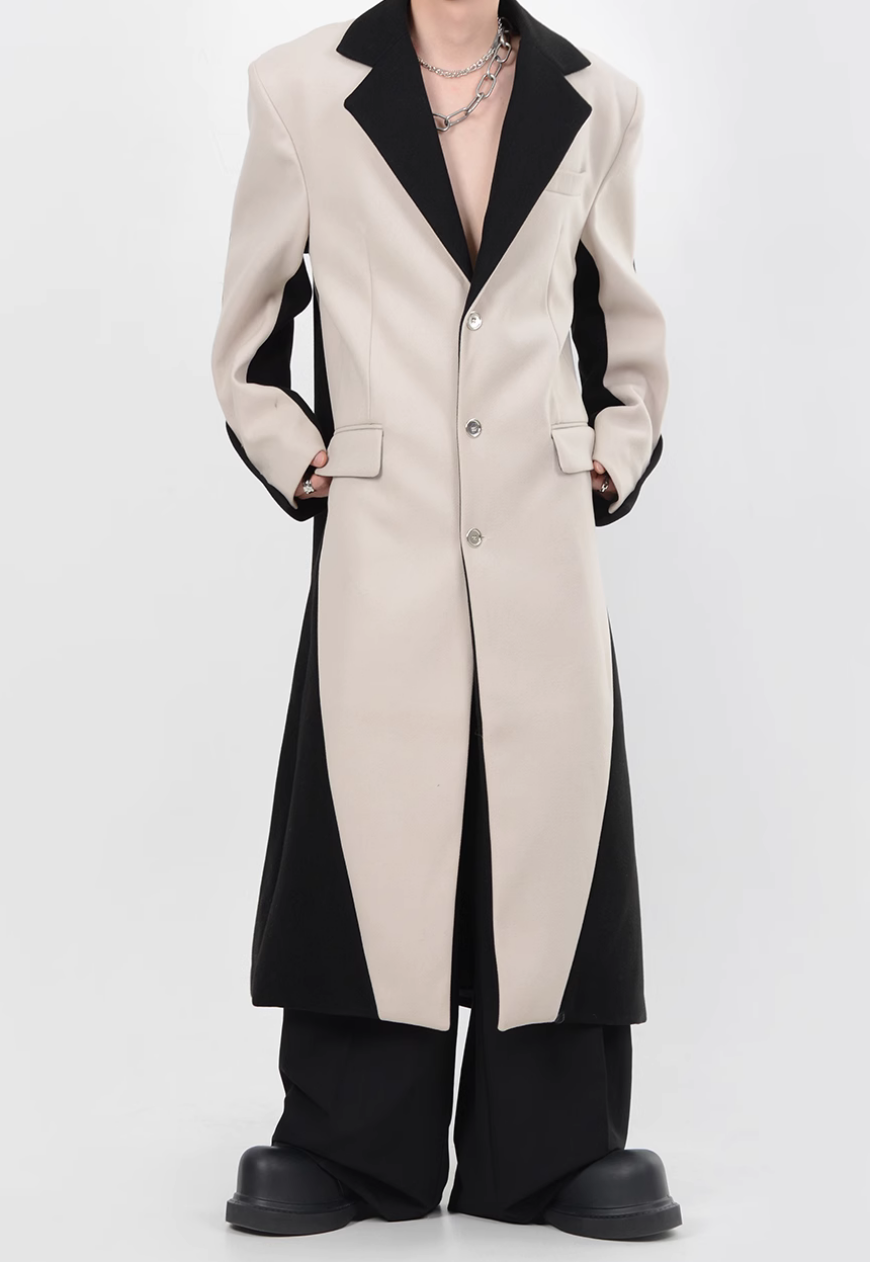 Men's three-dimensional shoulder padded coat