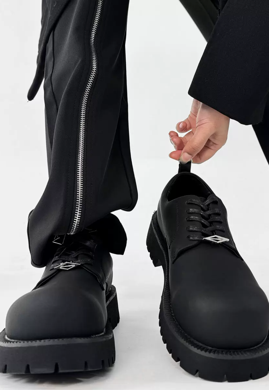 Men's Carbon black high-end derby shoes