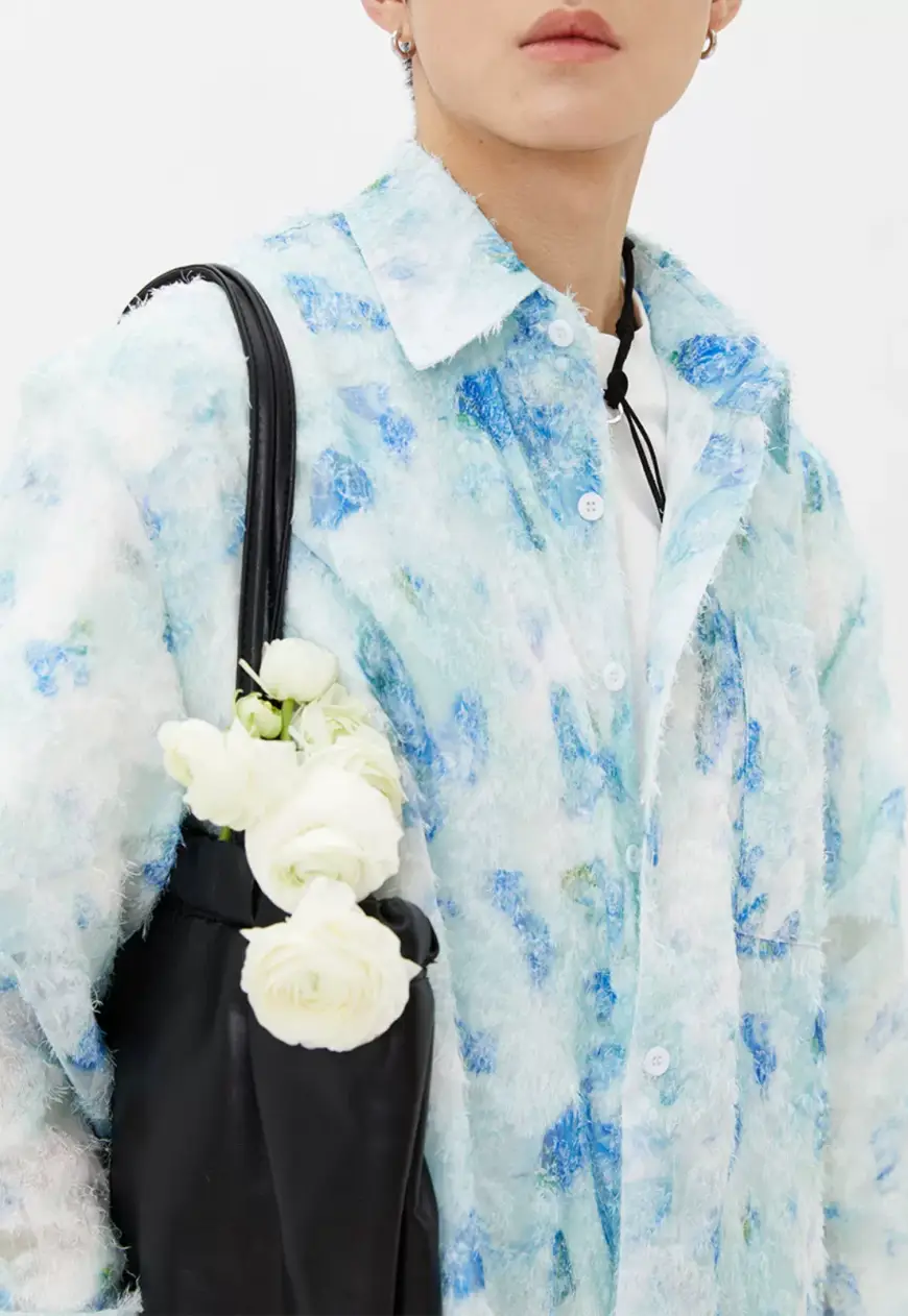 Men's Ink style fringed design shirts