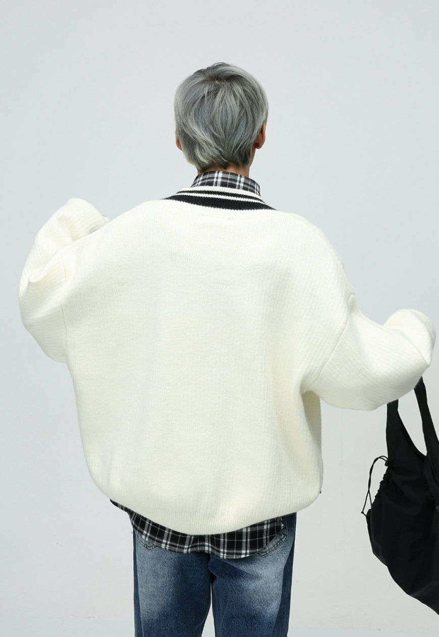Men's Irregular V-neck sweater