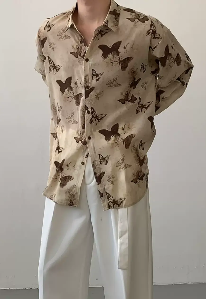 Men's butterfly print shirt