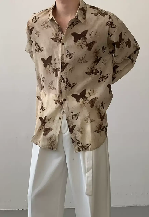 Men's butterfly print shirt
