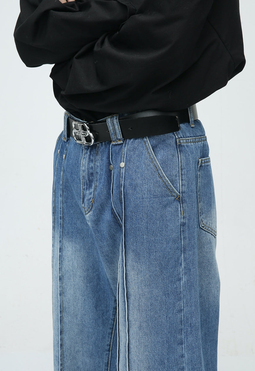Unisex Design patchwork jeans