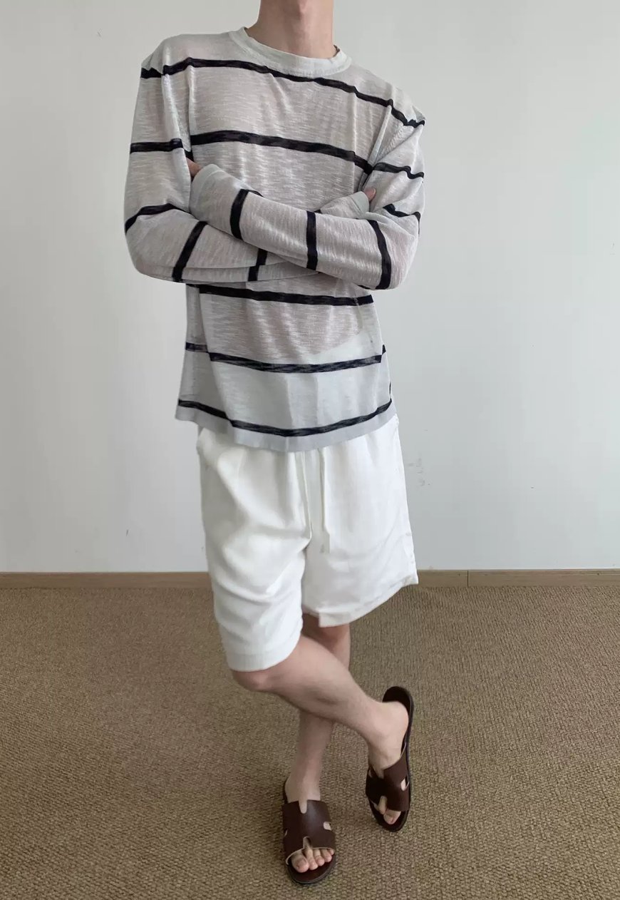 Men's Sheer Stripe Relaxed Tee