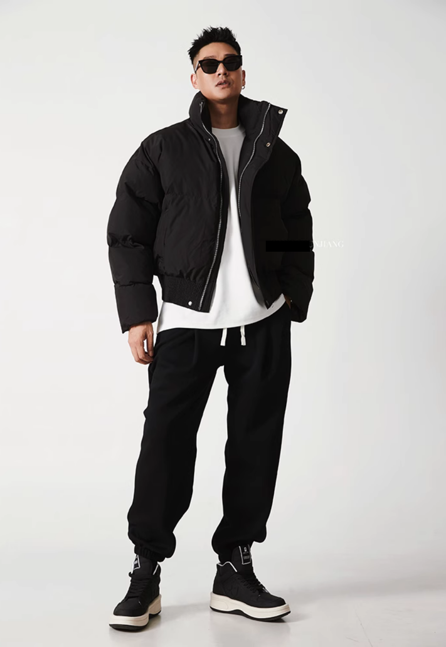 Men's Warm solid color cotton coat