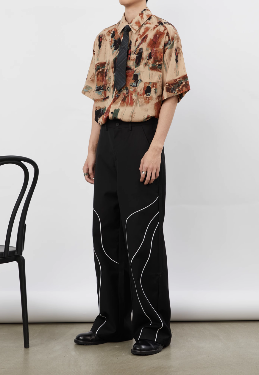 Men's design tie shirt