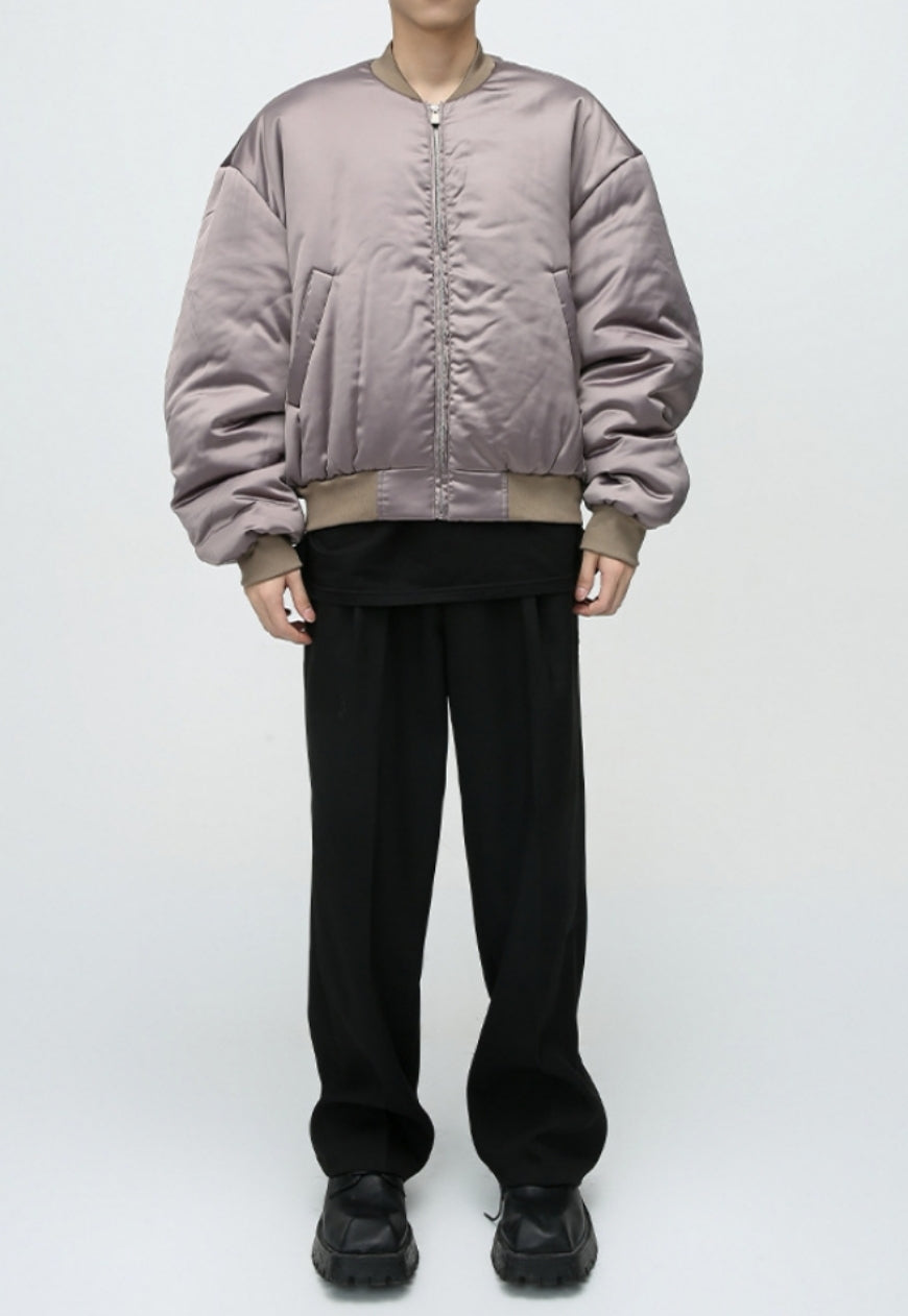 Men's Oversized short satin cotton coat