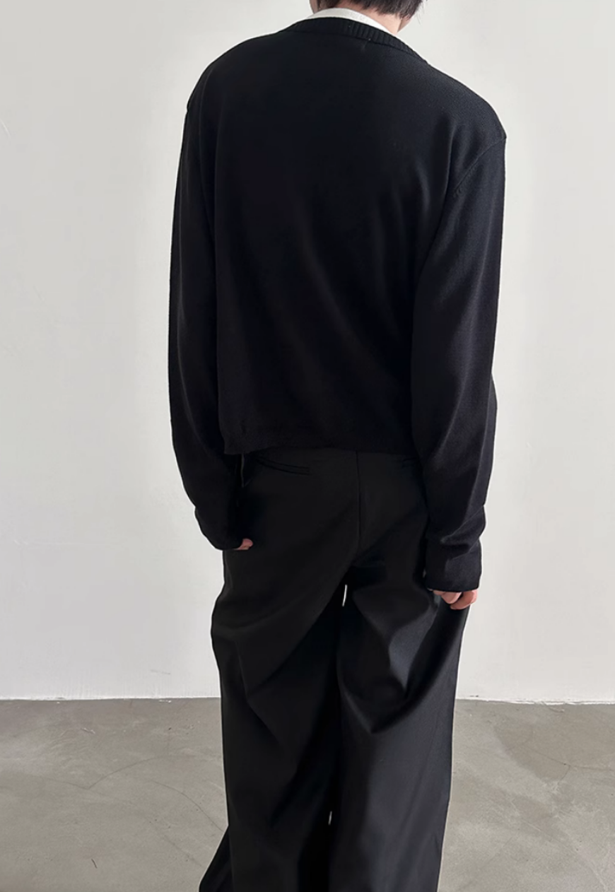 Men's Fake two-piece contrasting color sweater
