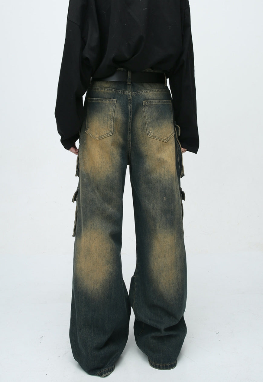 Men's vintage distressed work jeans