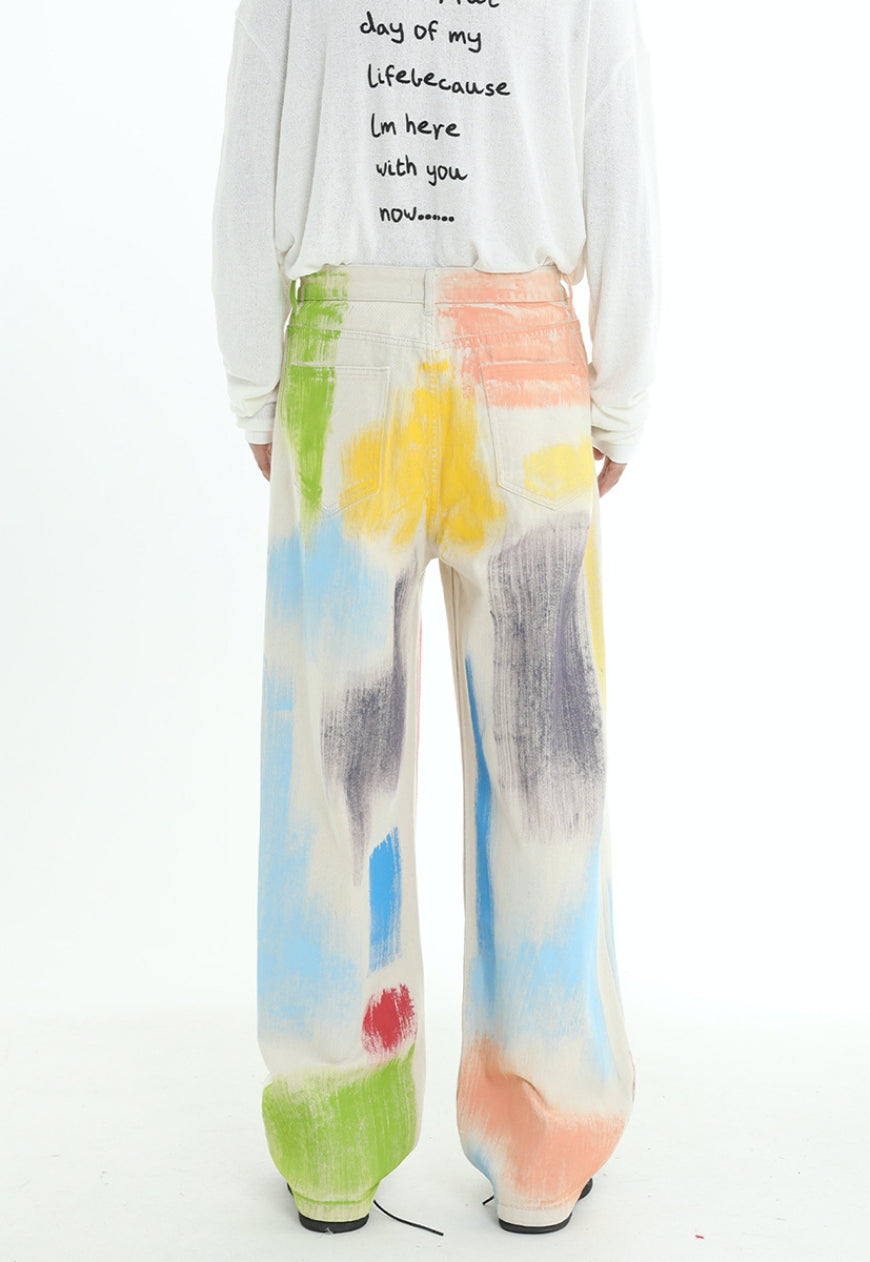 【Sale】Unisex Painted Graffiti Jeans
