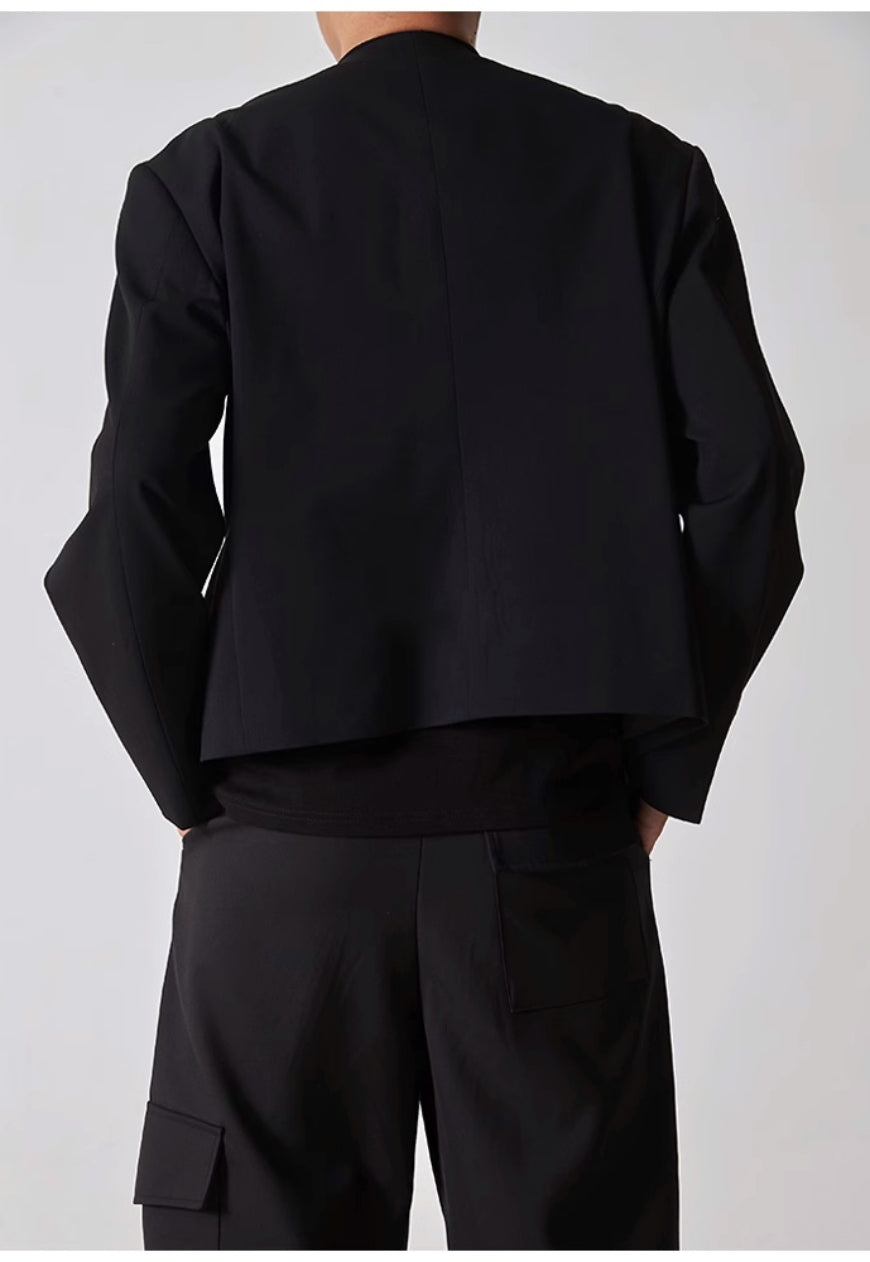 Men's High quality collarless jacket