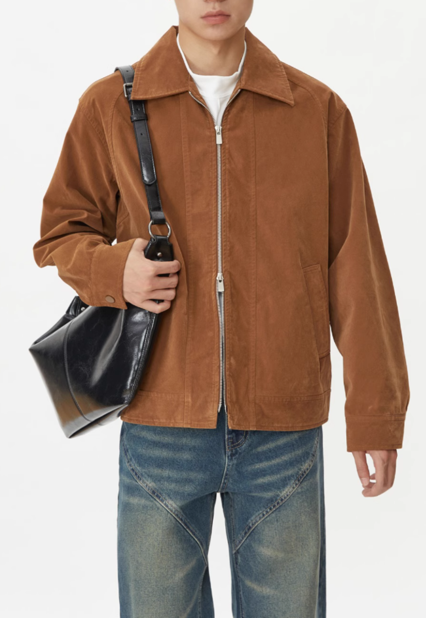 Men's Textured leather jacket