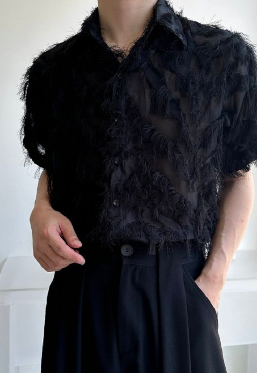 Men's Feather tassel shirt