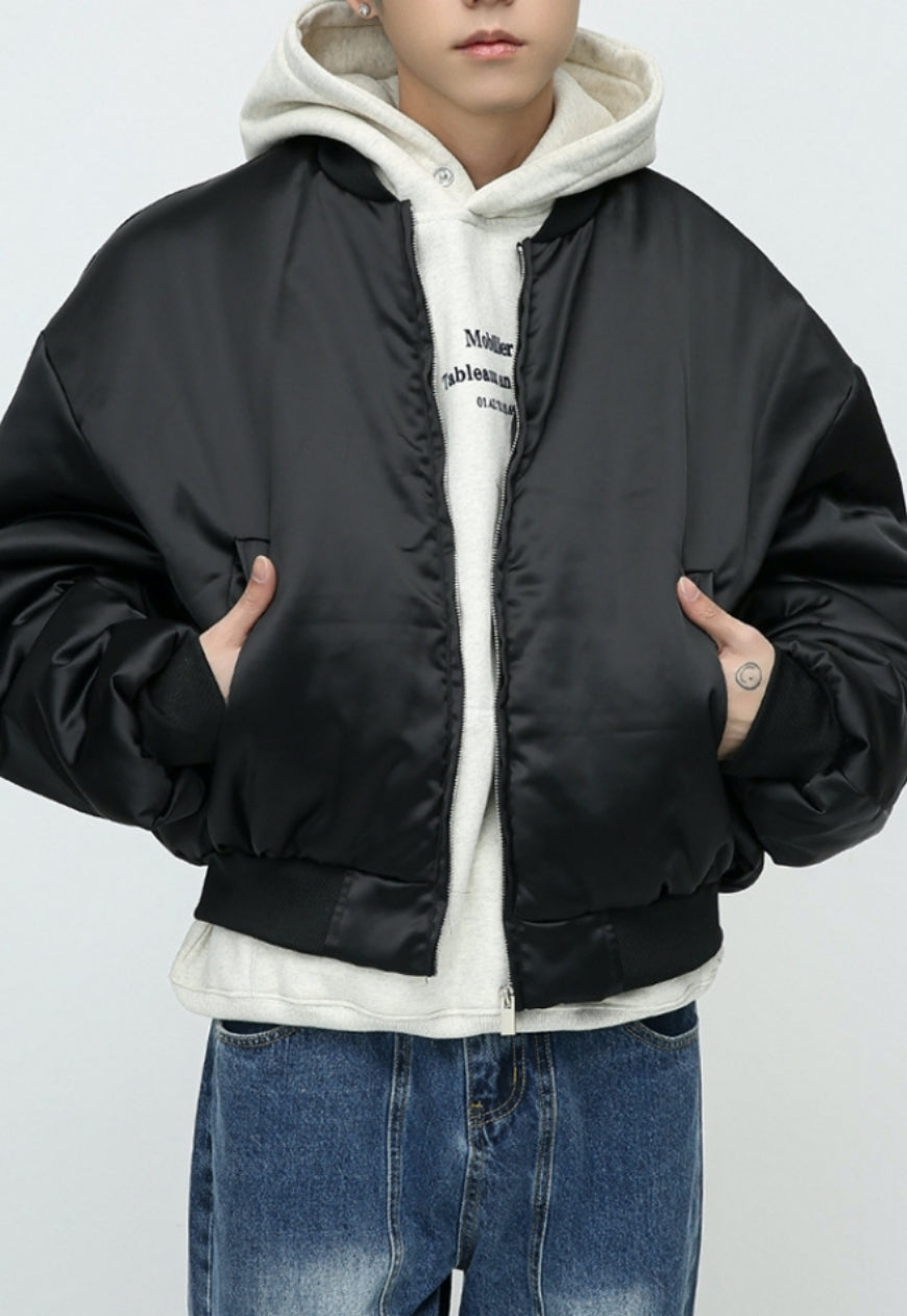 Men's Oversized short satin cotton coat