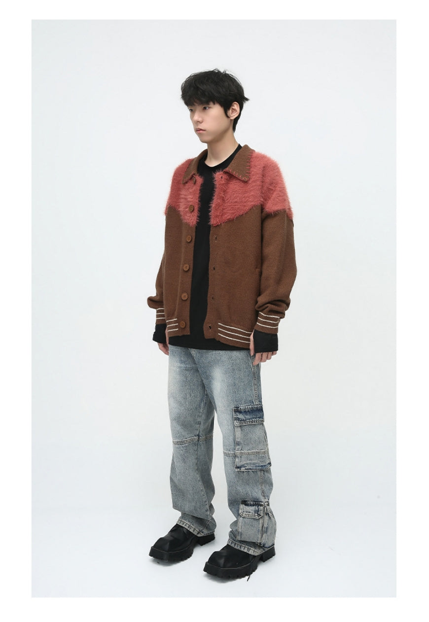 Men's Contrast patchwork sweater