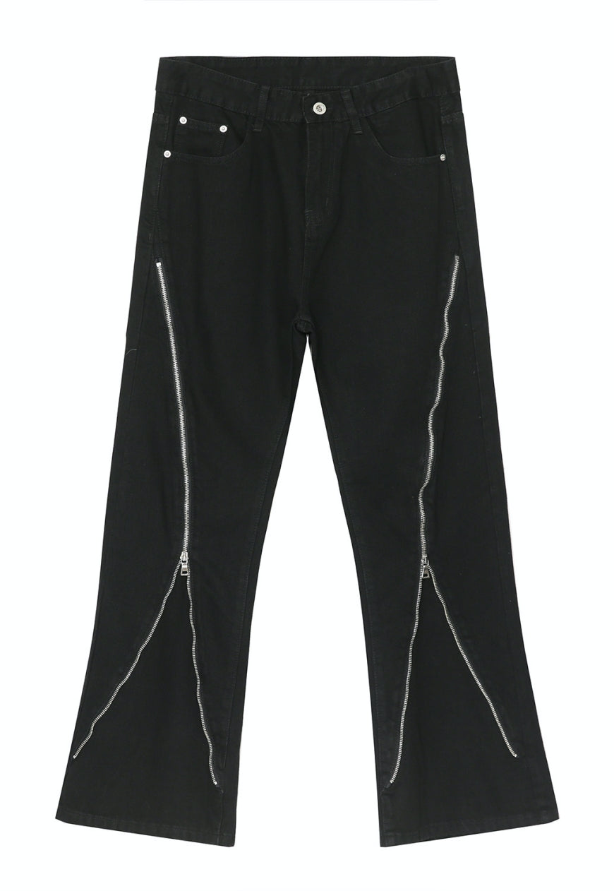 Unisex zipper slit design pants