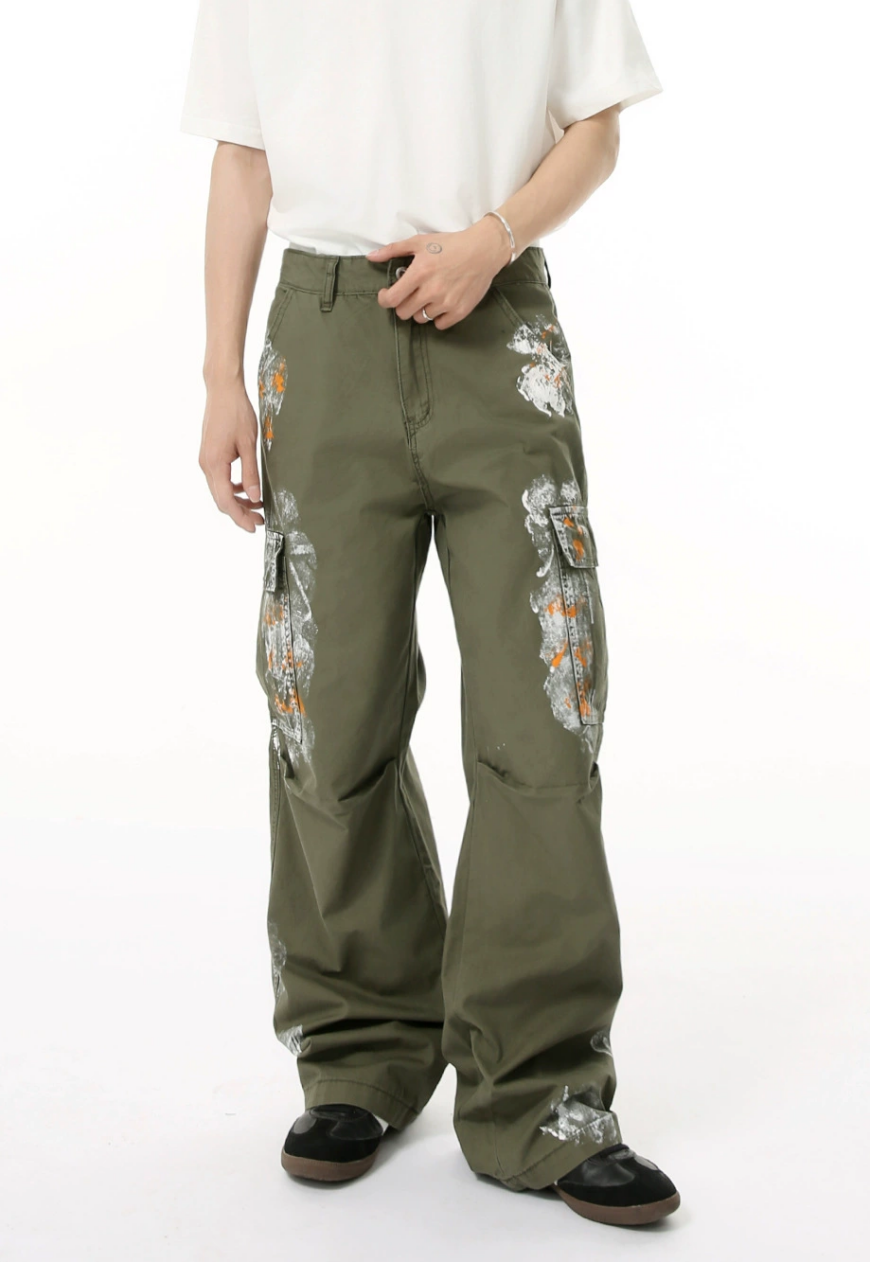 Men's vintage paint jeans