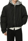 Men's Fleece-lined warm zippered cotton coat