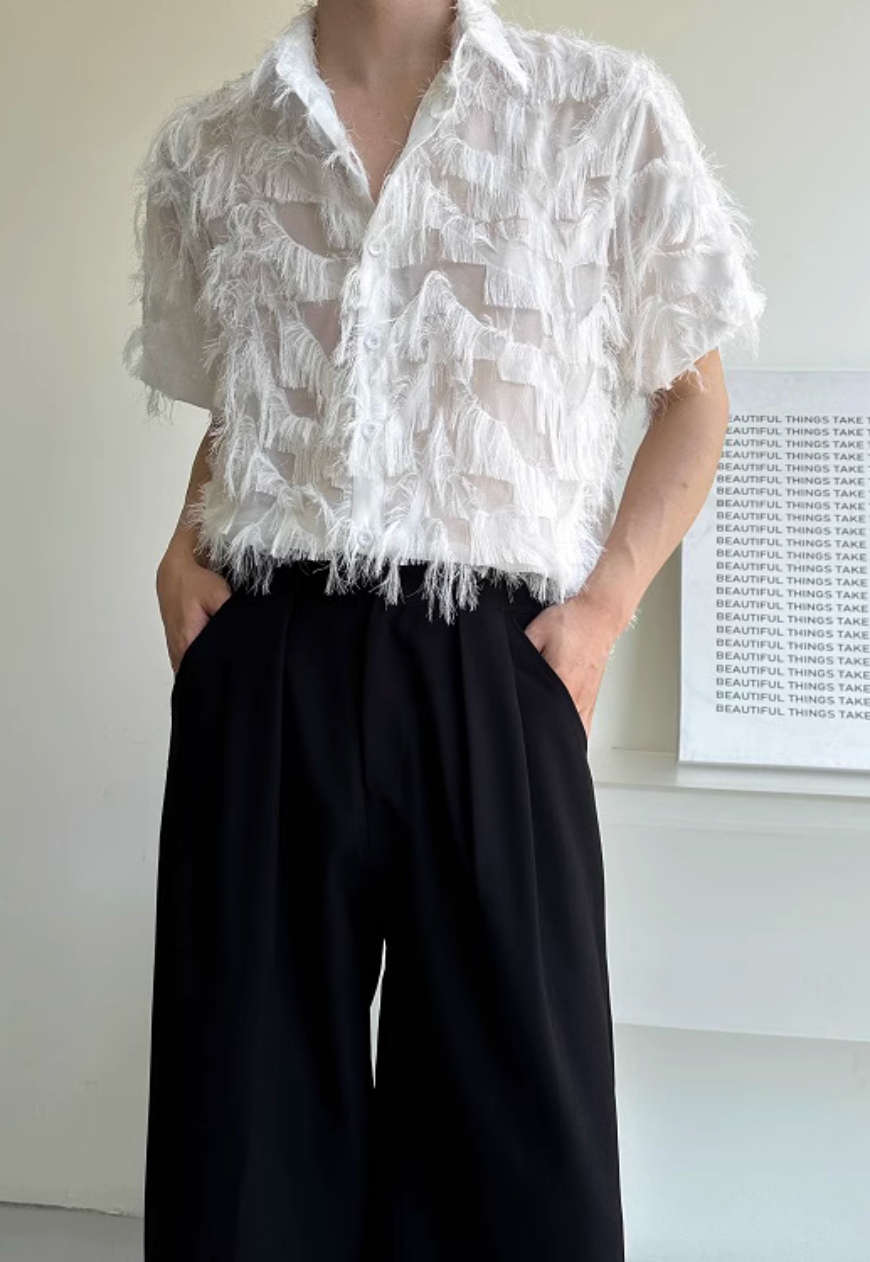 Men's Feather tassel shirt