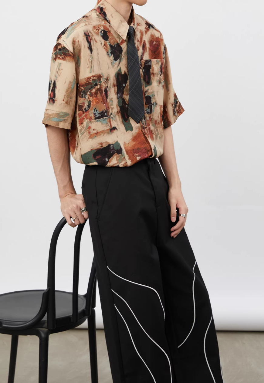 Men's design tie shirt