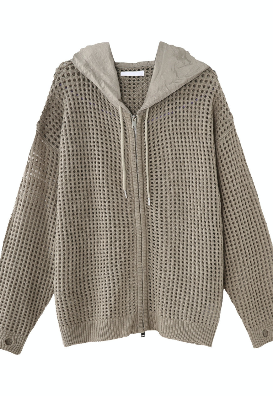 Men's cutout zipper knitted jacket