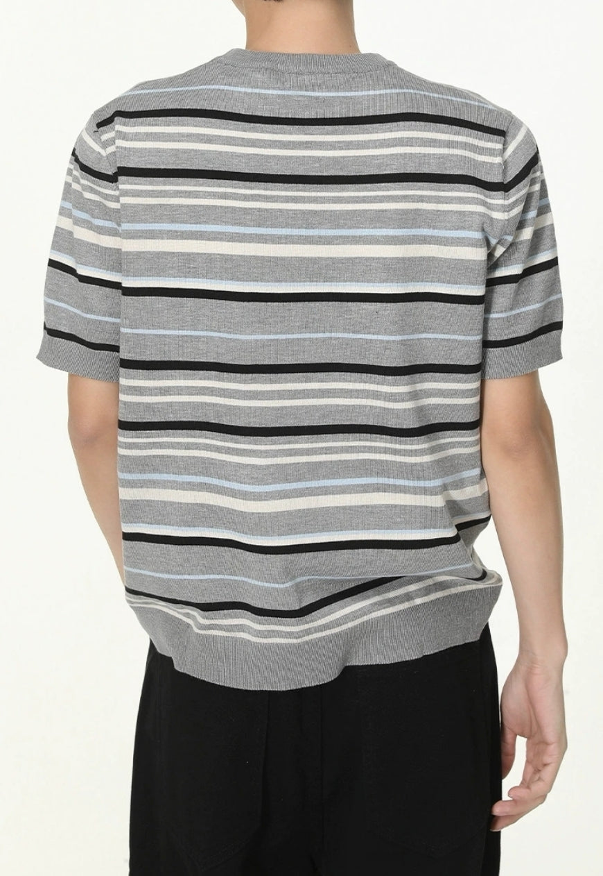 Contrast Stripe Short Sleeve Top