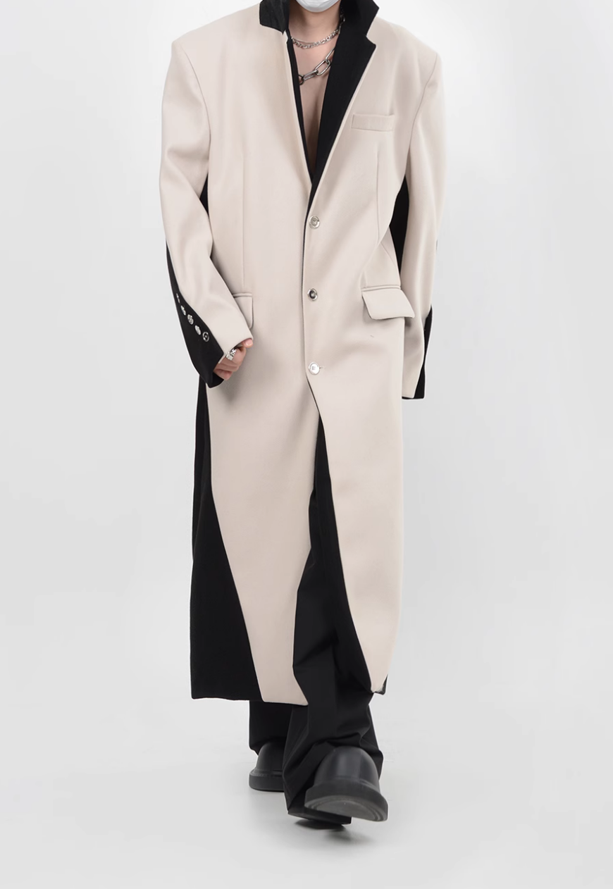 Men's three-dimensional shoulder padded coat
