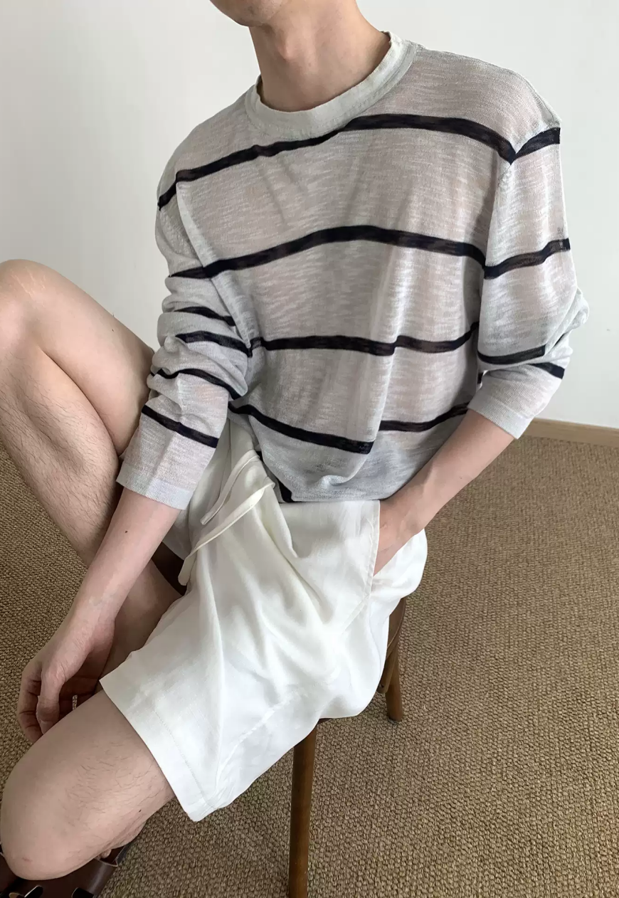 Men's Sheer Stripe Relaxed Tee