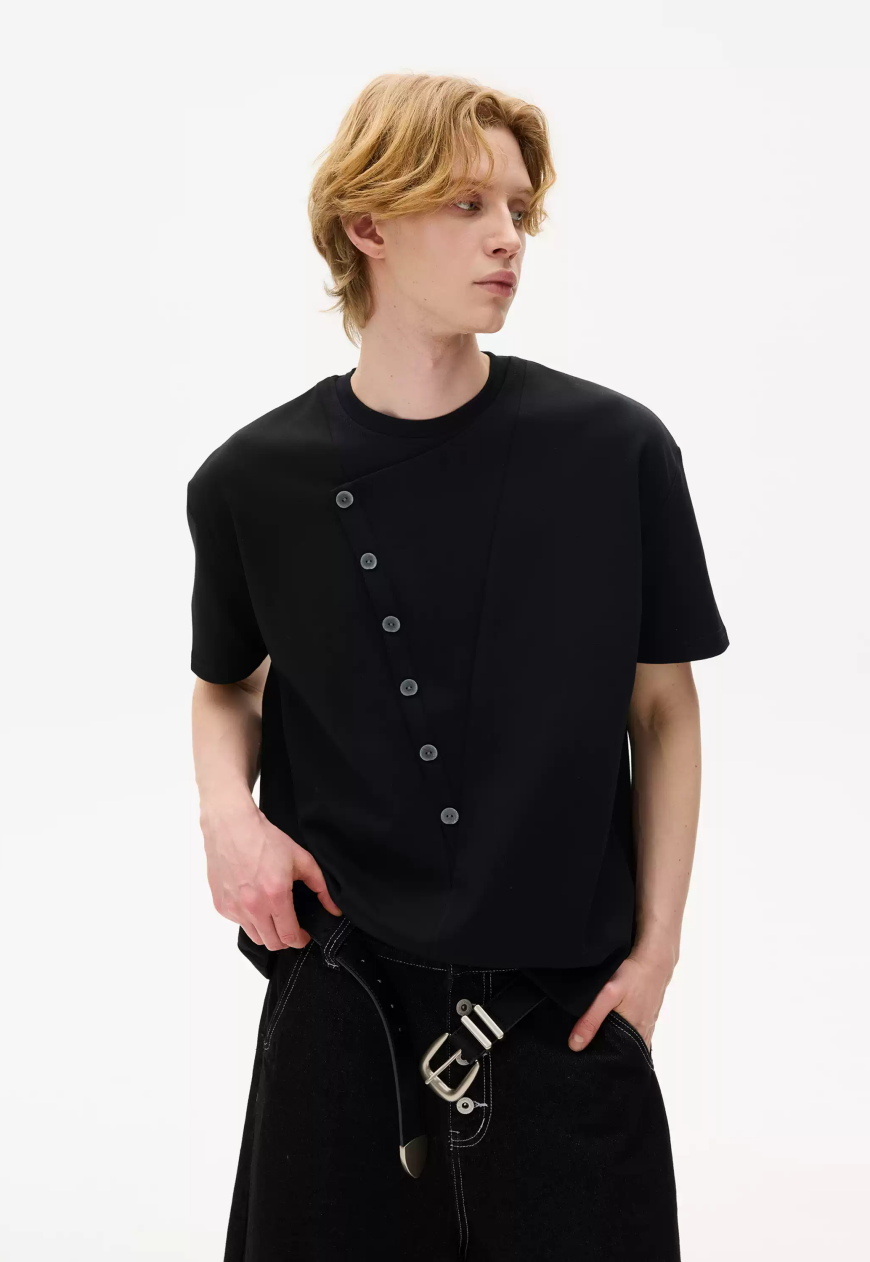 Men's Deconstructed Button Tee