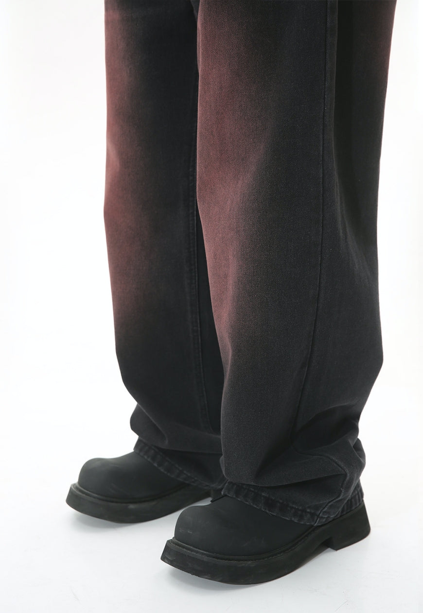 Unisex Design Gray Sprayed Jeans
