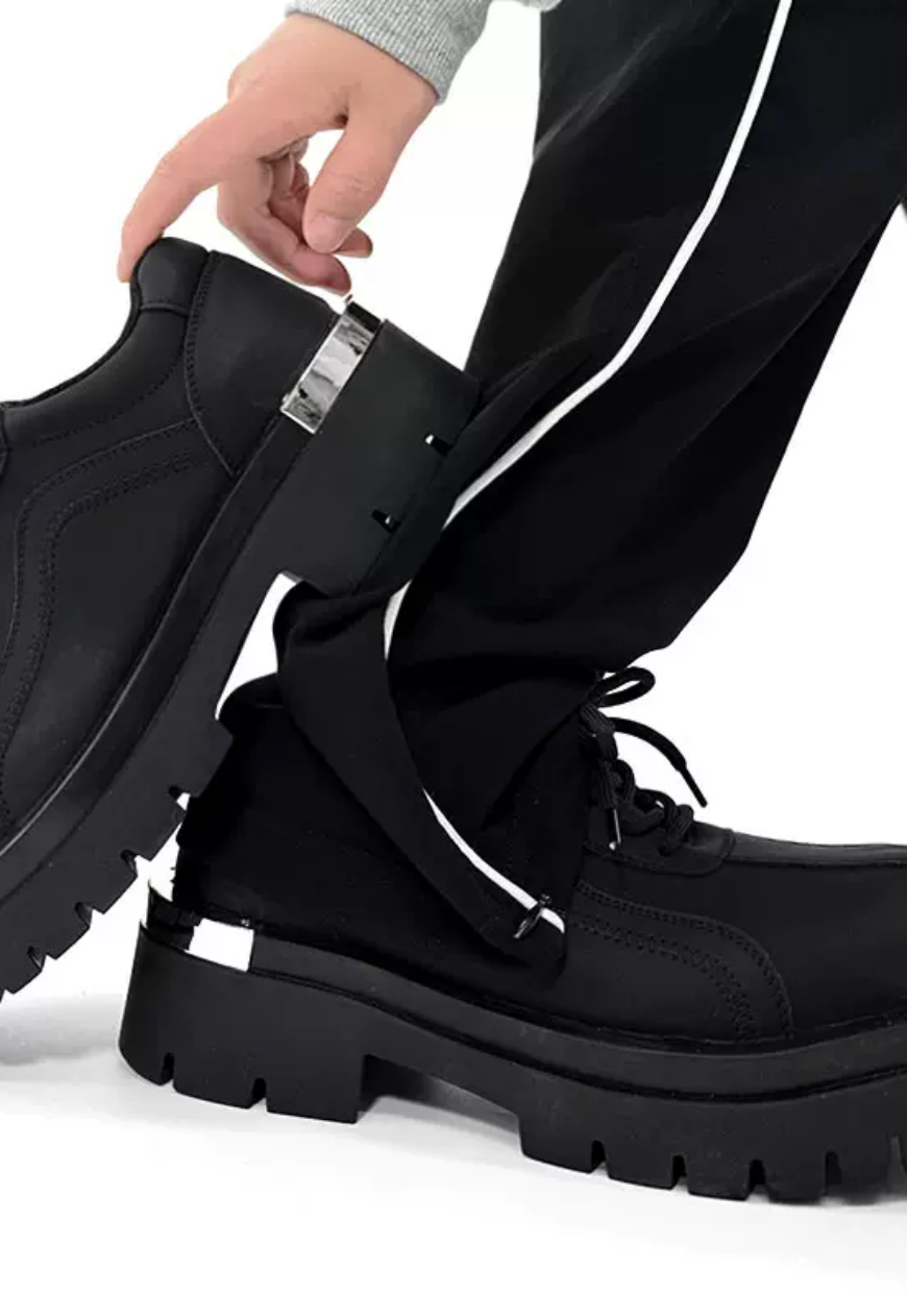 Men's Iron toe platform derby shoes