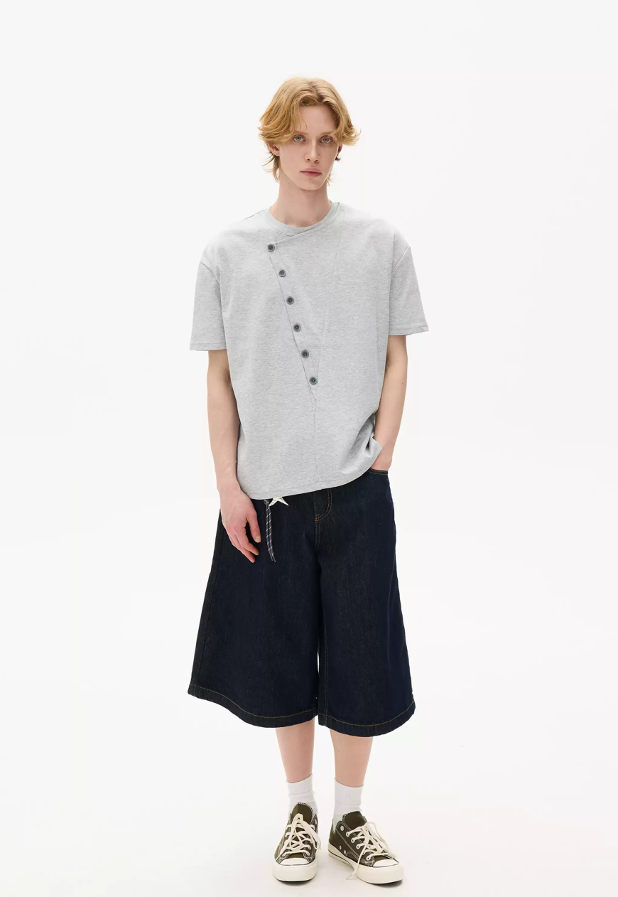 Men's Deconstructed Button Tee