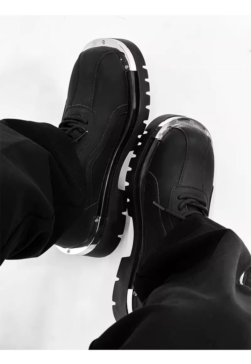 Men's Iron toe platform derby shoes