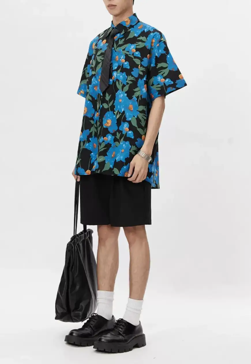 Men's vintage floral shirt (No tie)