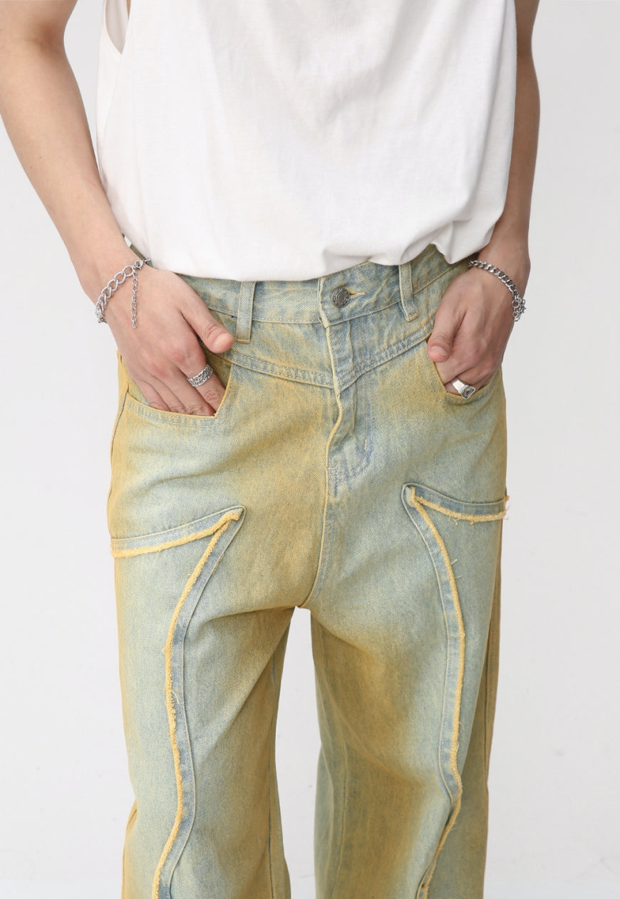 【Sale】Unisex vintage distressed pop jeans