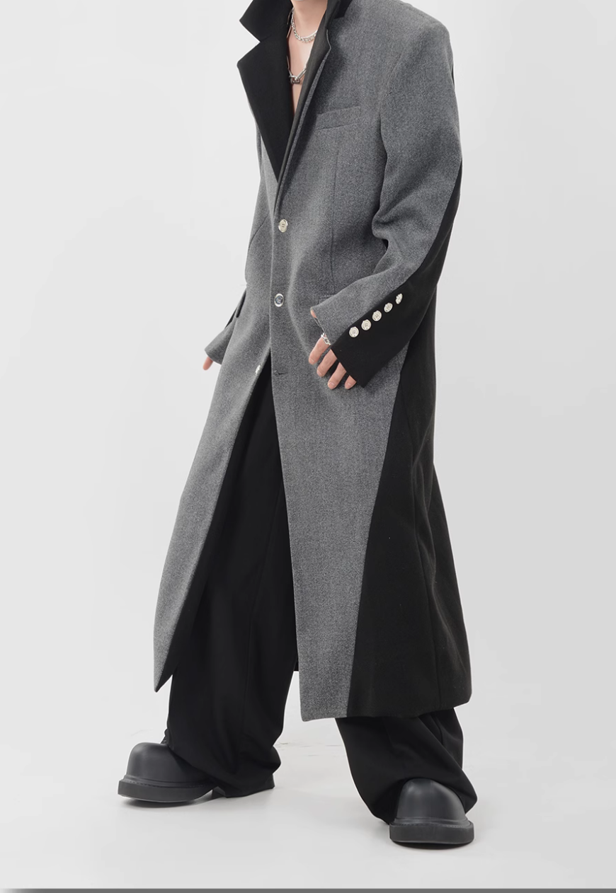 Men's three-dimensional shoulder padded coat